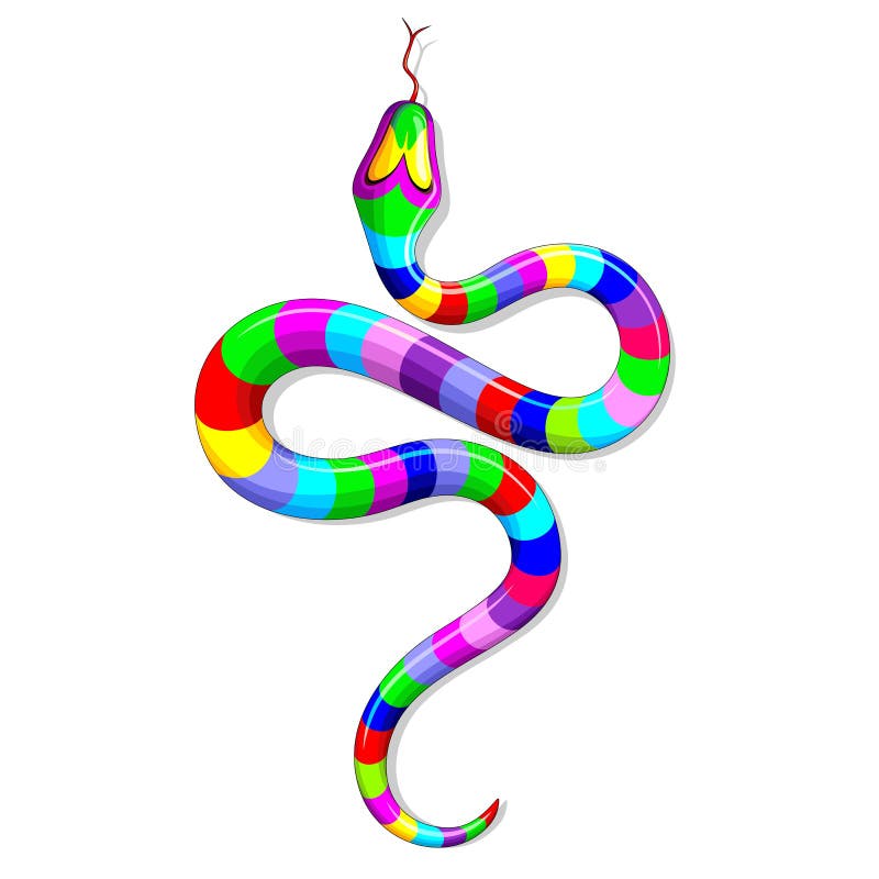 Snake Psychedelic Rainbow Fantasy Vector illustration