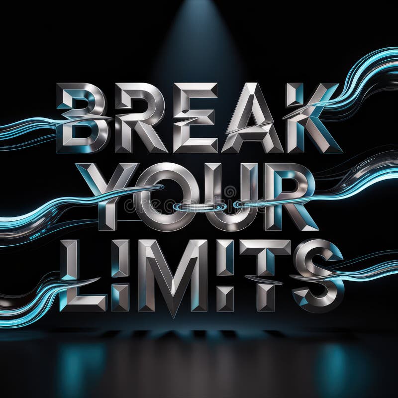 Surreal Rendering Invites Viewers to Embrace the Challenge to Break Their Limits stock illustration