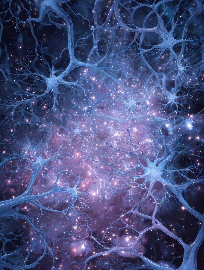 Surreal Representation of a Nerve System Branching Into Stars Set Against a Vast Cosmic Background