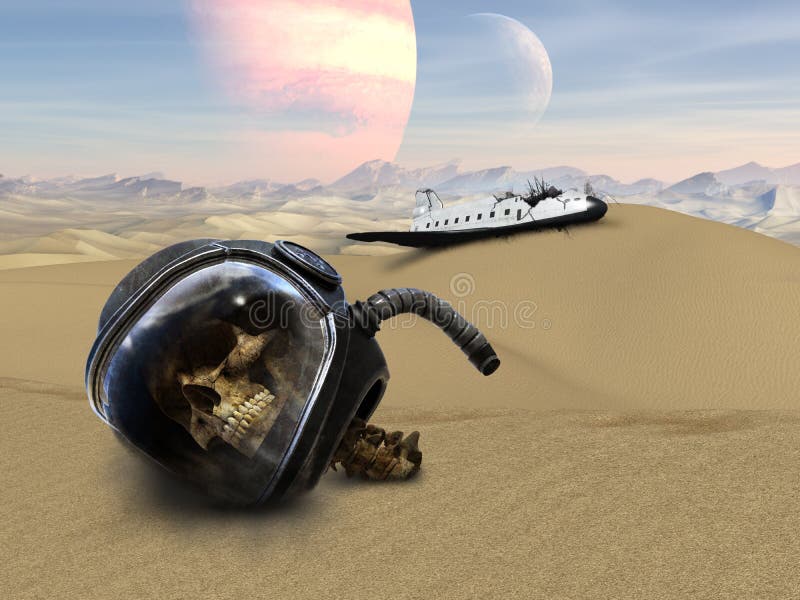 Dead Astronaut, Spaceship, Alien Planet
