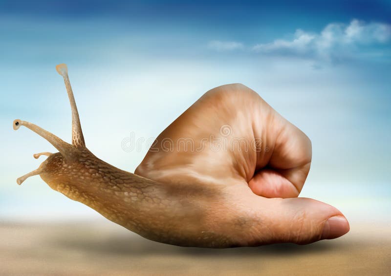 Surreal snail stock illustration