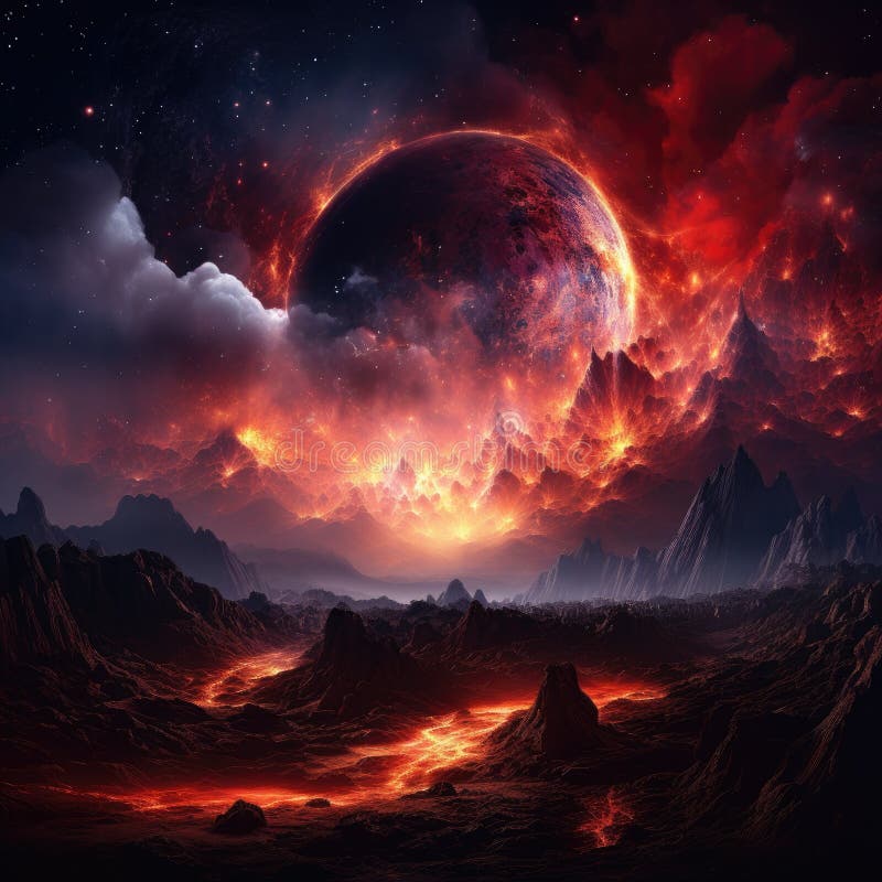 Illustration of Explosive-Textured-Explore-Space-Penthouse-View