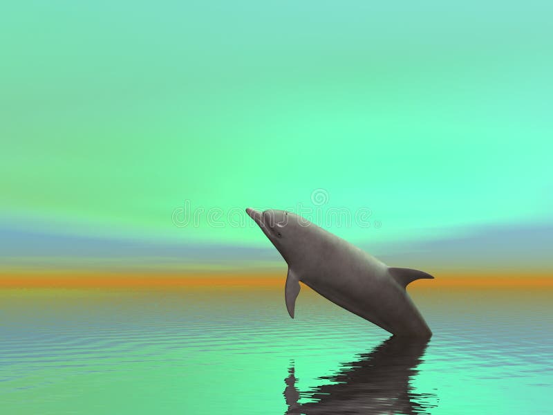 Surrealer Delphin lizenzfreie abbildung