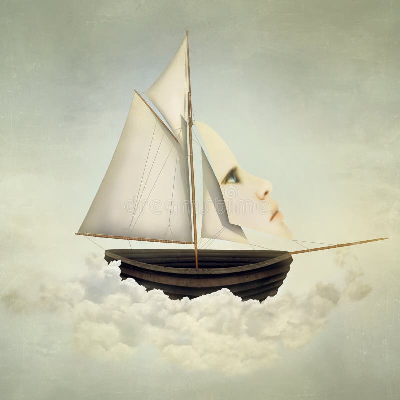 Surreales Schiff stock abbildung Surreales Schiff stock abbildung