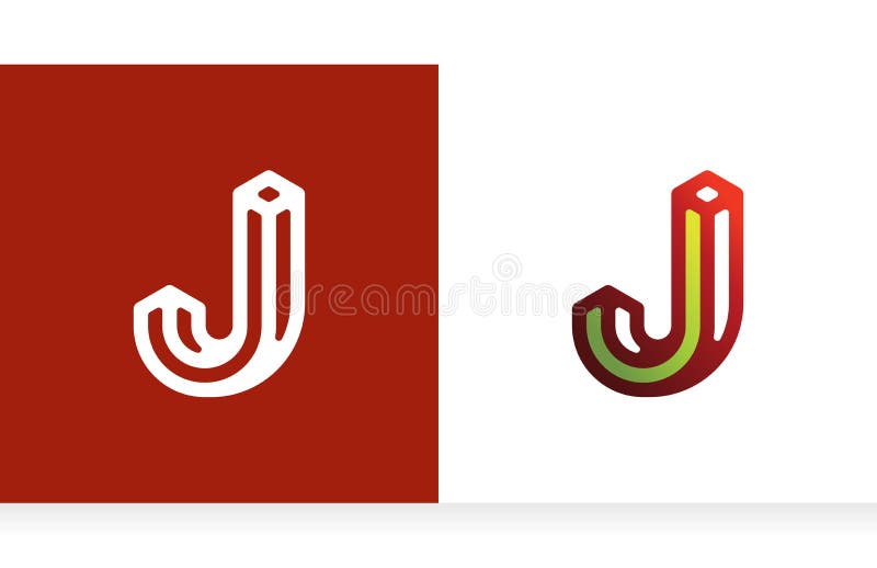 Optical Illusion Letter J Bending Logo Stock Vector - Illustration of ...