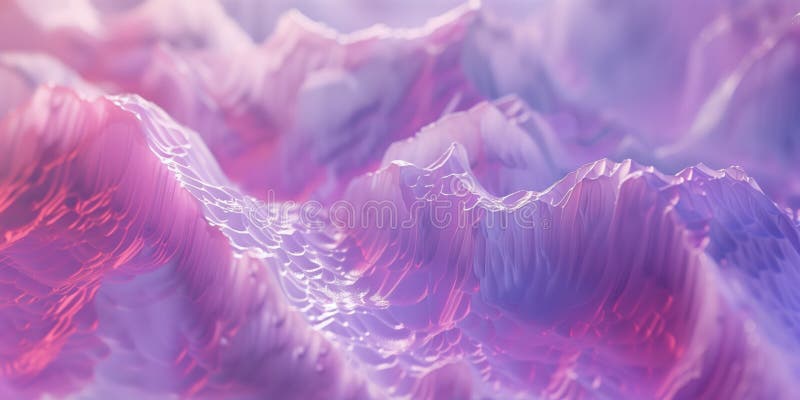 Surrealistiskt rosa landskap som skildrar vågigt flytande terräng med en silkeslös jämn textur och vibrerande nyanser vektor illustrationer