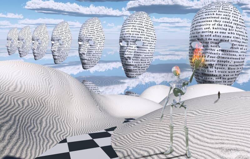 Surrealistyczna biel pustynia maski ilustracja wektor Surrealistyczna biel pustynia maski ilustracja wektor
