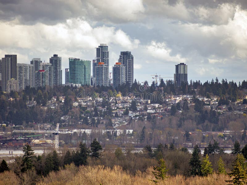 Surrey Downtown View on Cloudy Sky Background Stock Photo - Image of ...