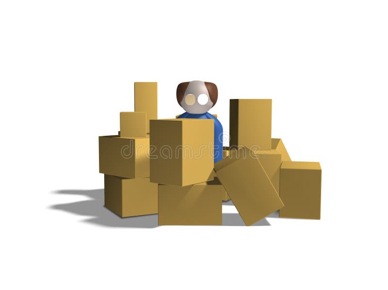 Surrounded by boxes vector illustration Surrounded by boxes vector illustration