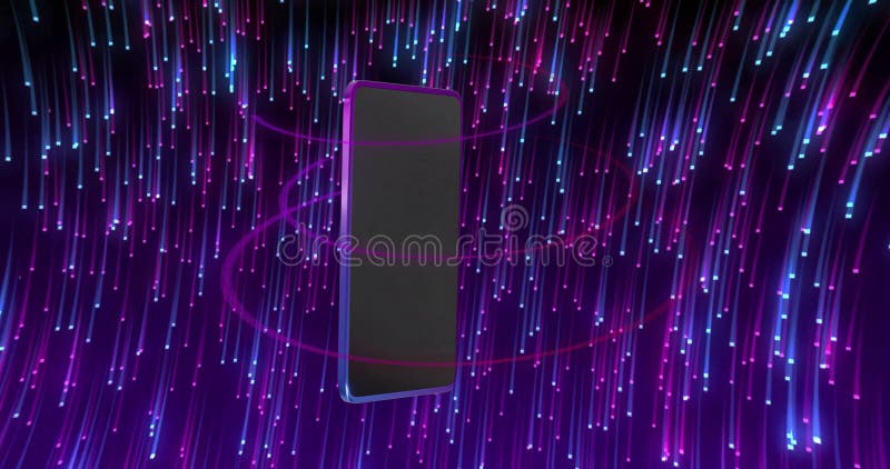 Surrounded by vibrant digital lights, smartphone representing futuristic technology royalty free stock images