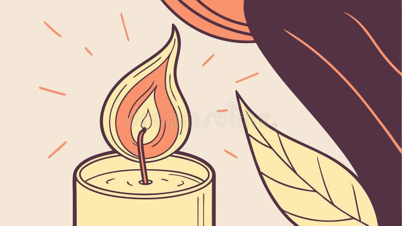 Sursă de lumină caldă cu flacără la lumânare în flăcări, cu design vectorial cu particule de ceară și de fitilă Generativ AI vector illustration