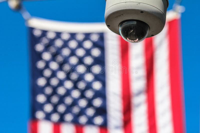Surveillance Camera And American Flag Free Public Domain Cc0 Image