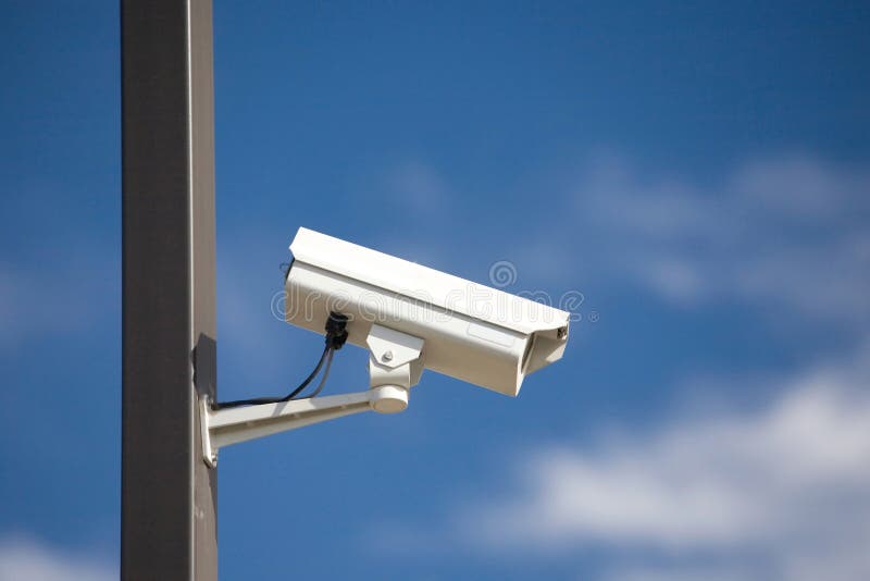 Surveillance camera on light pole