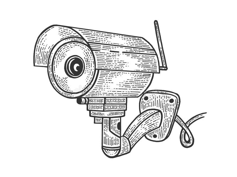 Premium Vector  Vector sketch security camera cctv illustration
