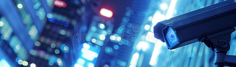 Surveillance cameras, privacy theme, eyelevel, urban setting , clean sharp focus vector illustration