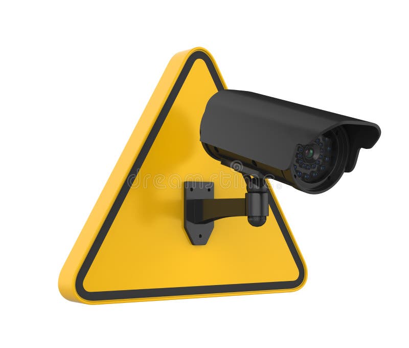 Surveillance CCTV Security Camera Sign Isolated Stock Illustration