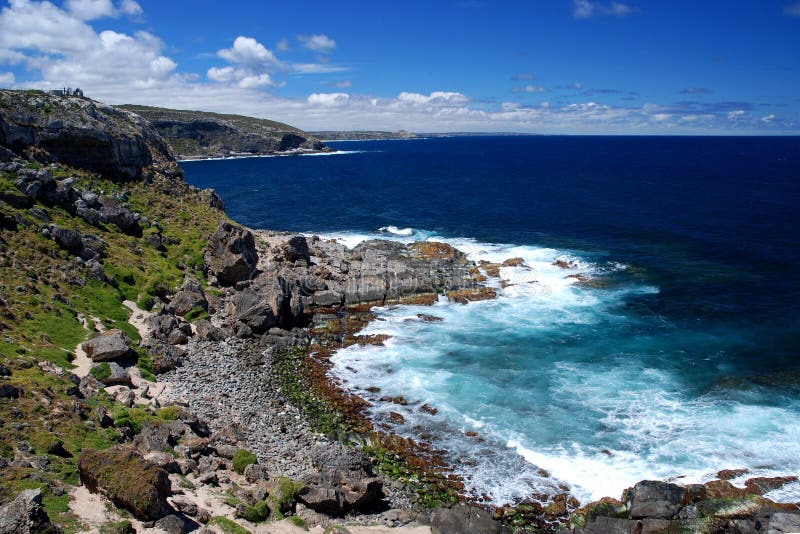 View from Admirals Arch direction to Remarkable Rocks. View from Admirals Arch direction to Remarkable Rocks