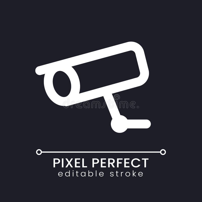 Surveillance pixel perfect white linear ui icon for dark theme stock illustration