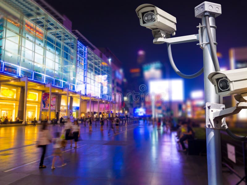 Surveillance Security Camera or CCTV in Shopping Mall Stock Image