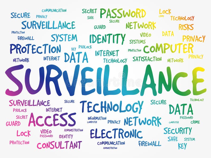 Surveillance word cloud stock illustration. Illustration of digital 200094906