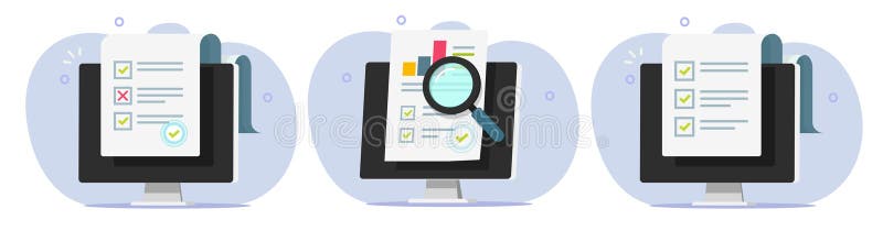 Survey examine online virtual form icon 3d vector check list graphic, audit research digital electronic task checklist, web royalty free illustration