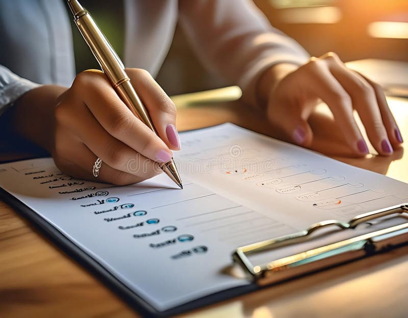 Survey form with questions and responses, representing data collection, analysis, and feedback. Perfect for topics related to stock illustration