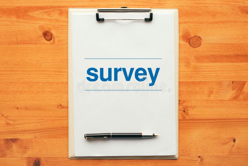 Survey Questionnaire, Overhead View of Clipboard Note Pad Stock Photo ...