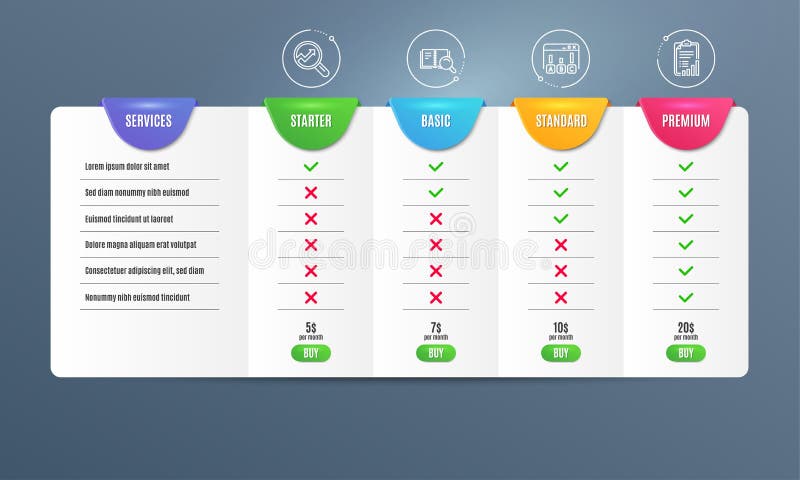 Survey results, Analytics and Search book icons set. Checklist sign. Vector stock illustration