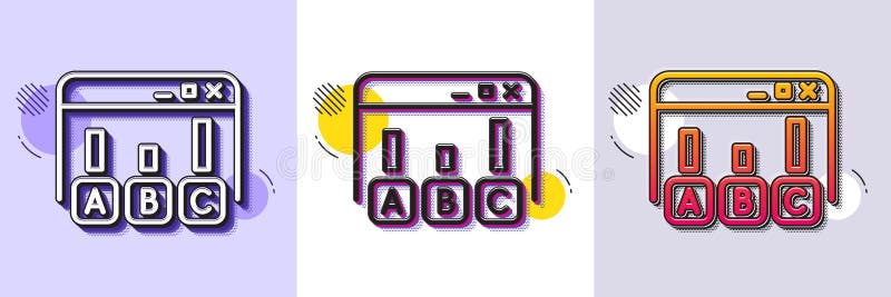 Survey results line icon. Best answer sign. Halftone dotted pattern. Vector stock illustration