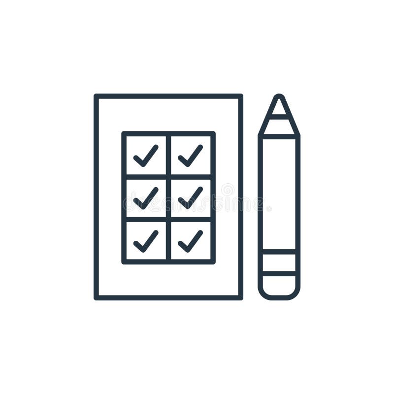 Survey vector icon isolated on white background. Outline, thin line survey icon for website design and mobile, app development. stock illustration
