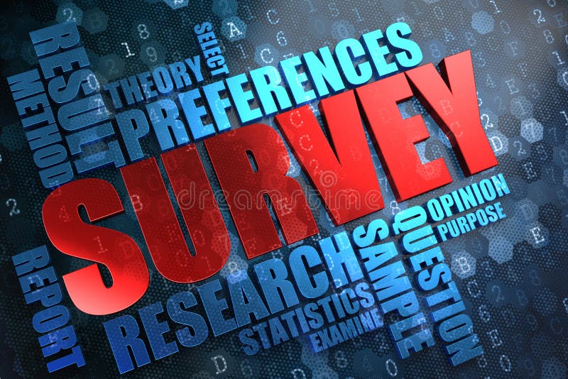 Survey. Wordcloud Concept. stock photo