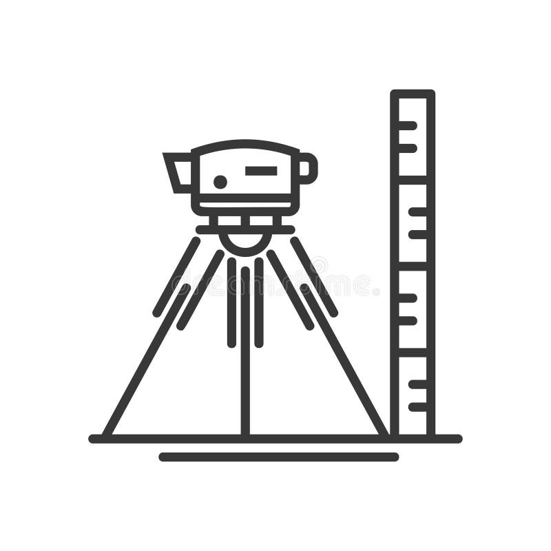 Surveyor level - vector modern line design illustrative icon royalty free illustration Surveyor level - vector modern line design illustrative icon royalty free illustration