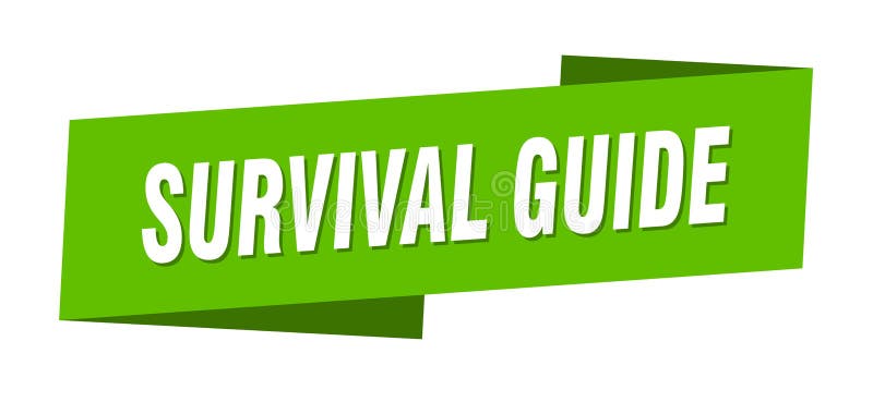 survival-guide-banner-template-ribbon-label-sign-sticker-stock-vector