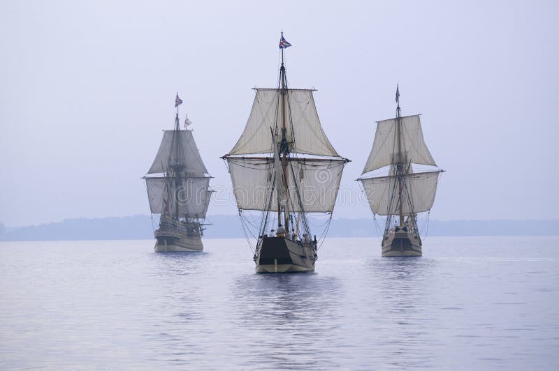 The Susan Constant, Godspeed and Discovery, stock image The Susan Constant, Godspeed and Discovery, stock image