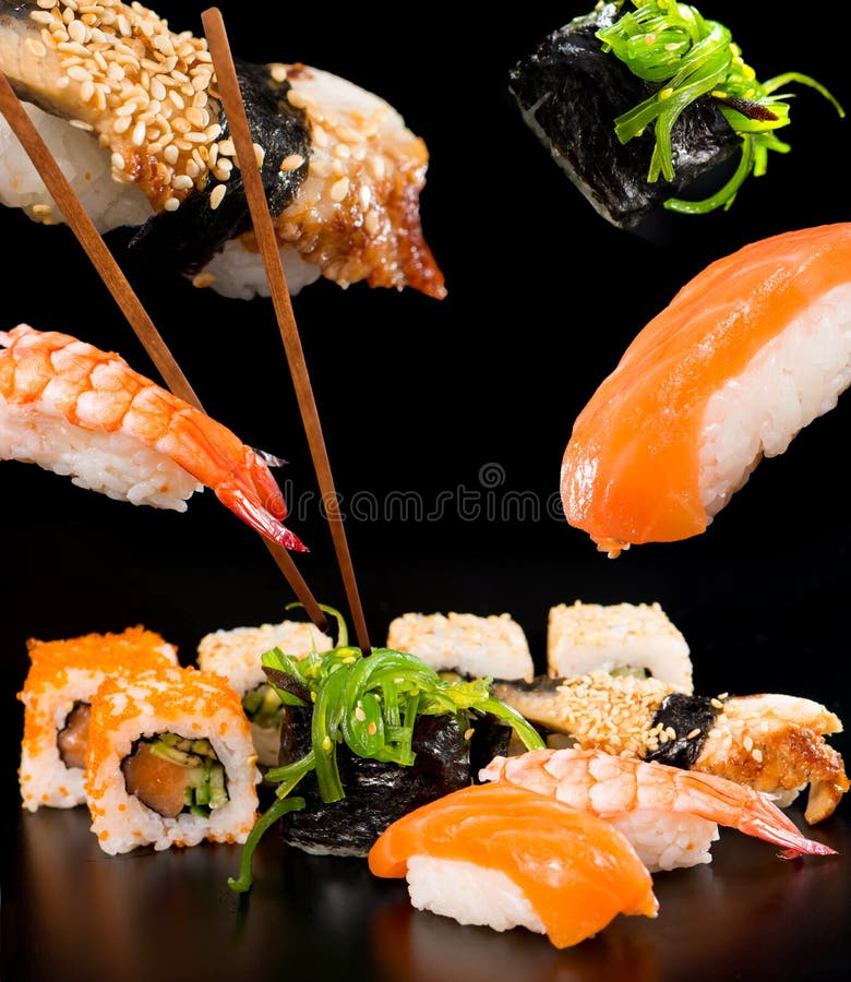 Grupo do sushi foto de stock Grupo do sushi foto de stock