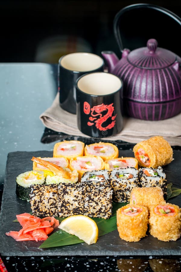 Sushi Assorted on the Table Stock Image Image of delicious, japan