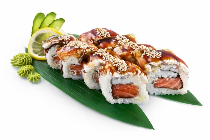 Sushi Canada Isolated On White Background Stock Photo Image of