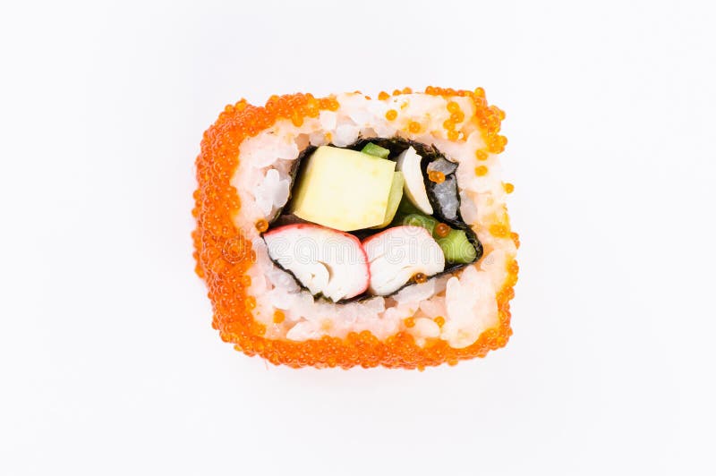Sushicrab Meat, Avocado and Red Caviar. Top View Stock Image Image