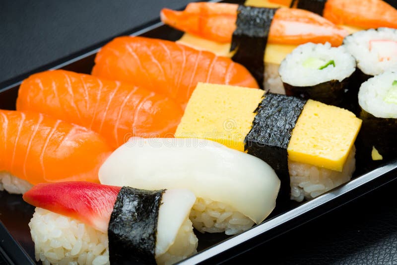 Sushi Delivery Box stock photo. Image of culture, black 46616180