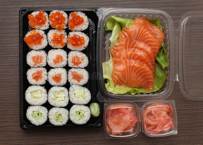 Sushi delivery stock photo. Image of food, caviar, sushi 66711004
