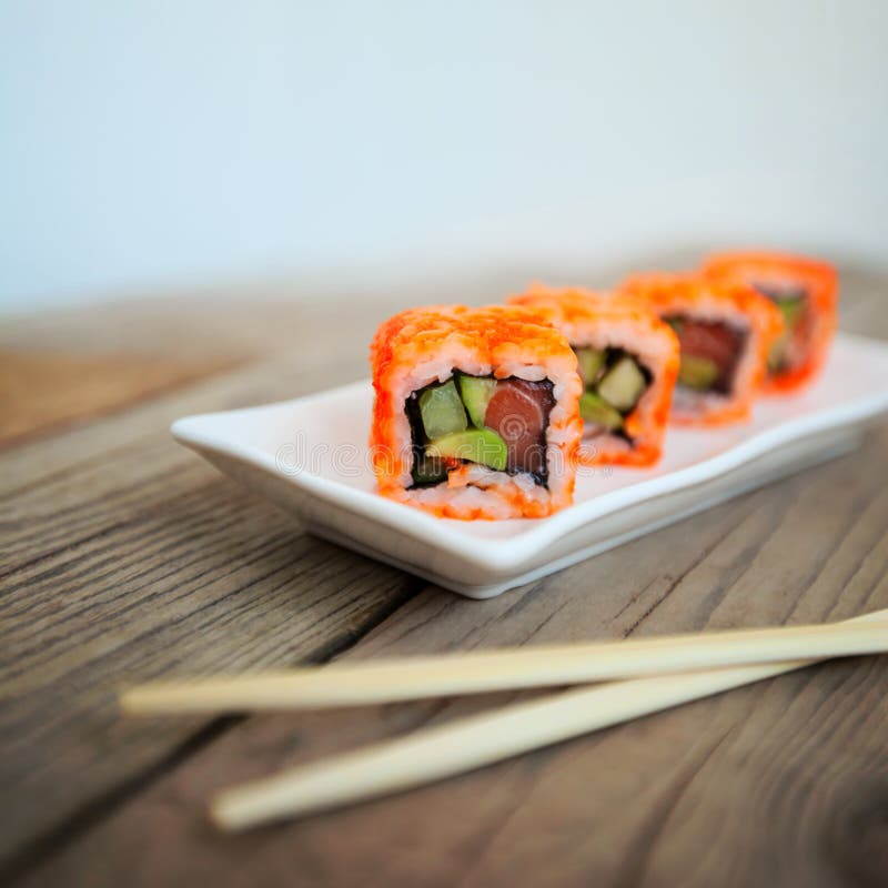 Sushi met eetstokjes