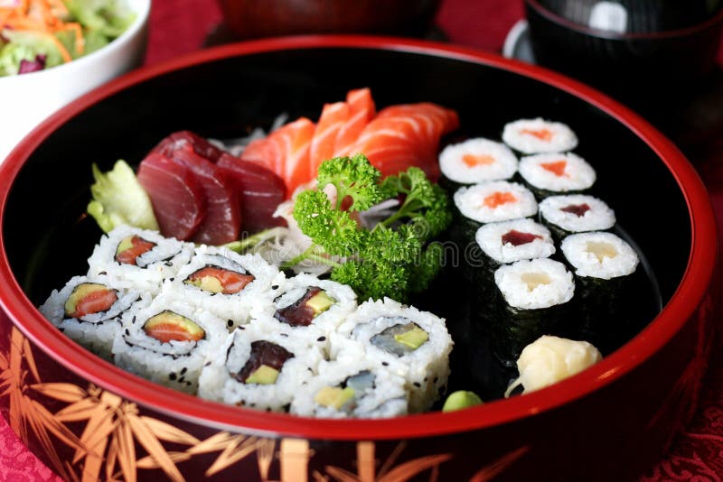 Sushi mix stock image. Image of sushi, makisushi, bowl 13443441