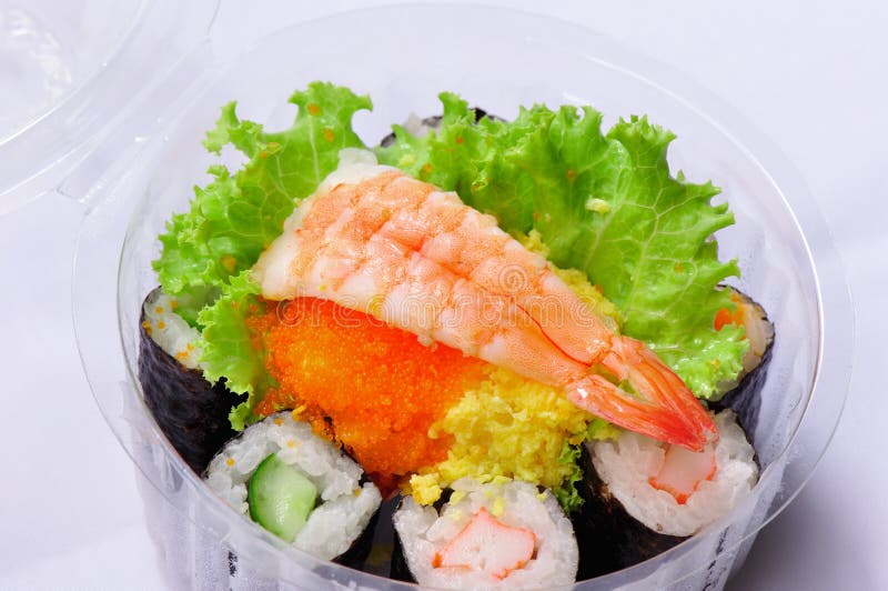 Sushi in picnic pack stock image. Image of close, delicacy 16552661