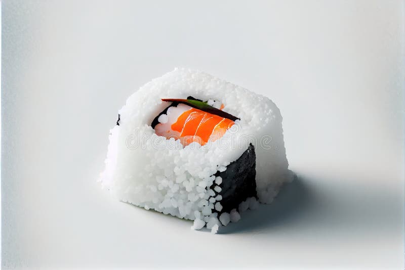 A sushi with a piece of sushi on top of it with a piece of sushi on top of it stock illustration