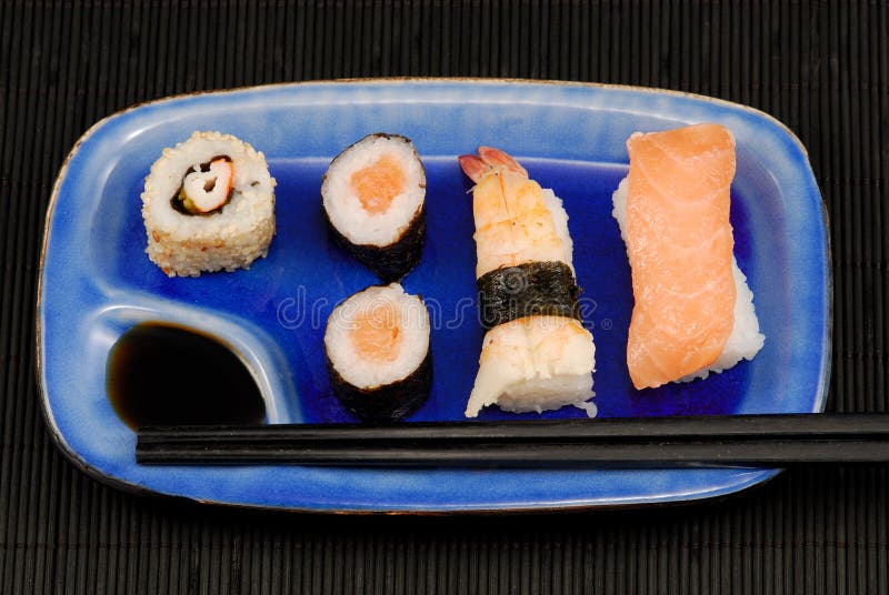 Sushi plate stock image. Image of seafood, rolls, close 4790195