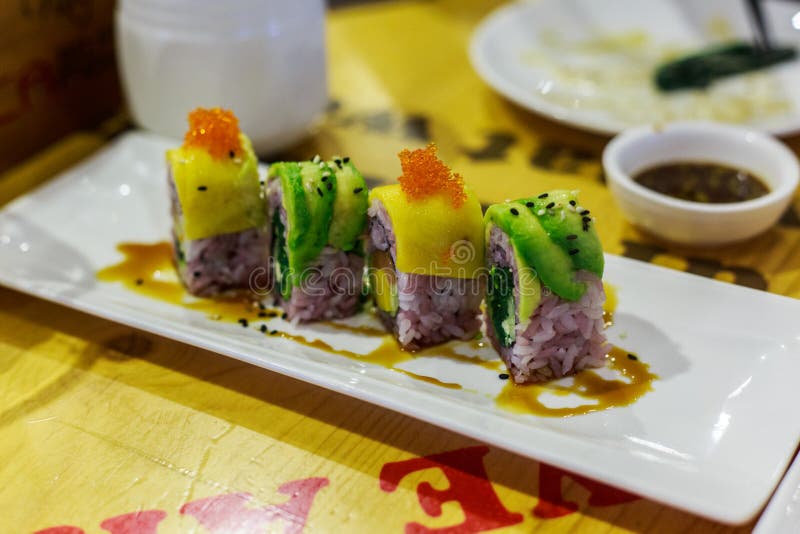 Sushi Platter stock photo. Image of bamboo, eating, lifestyle 75828140