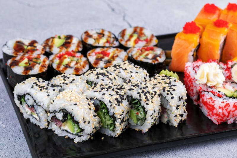 Sushi Rice from a Japanese Restaurant Stock Photo Image of wasabi