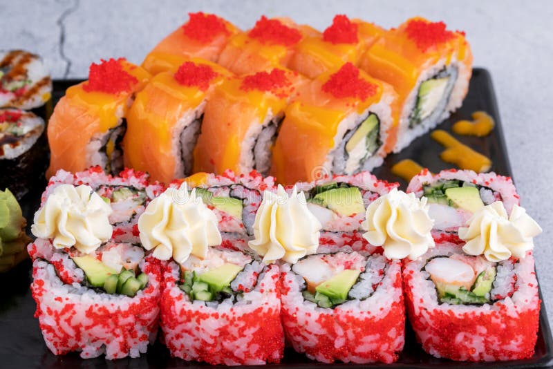 Sushi Rice from a Japanese Restaurant Stock Image Image of slate