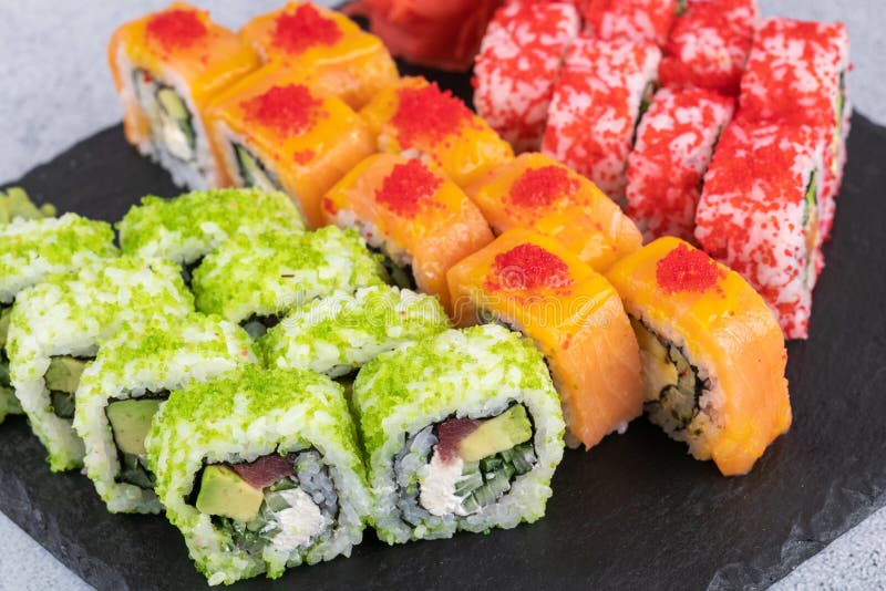 Sushi Rice from a Japanese Restaurant Stock Photo Image of black