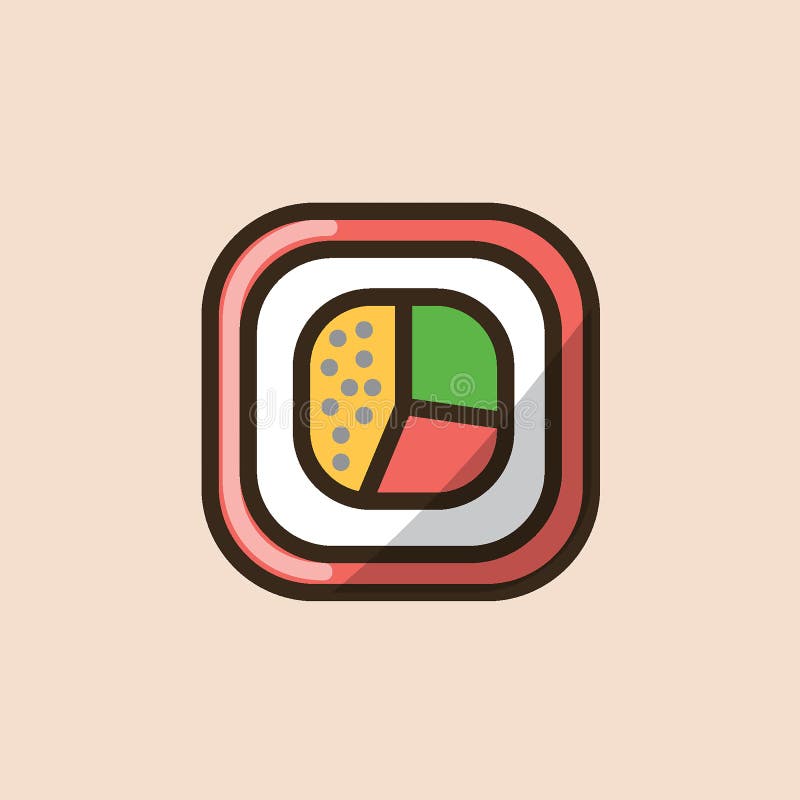 Sushi roll in front view royalty free illustration Sushi roll in front view royalty free illustration